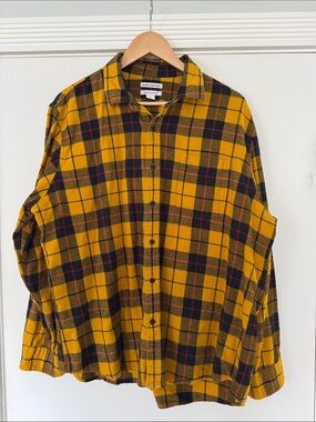 Amazon Essentials Yellow Plaid Button-Down Shirt